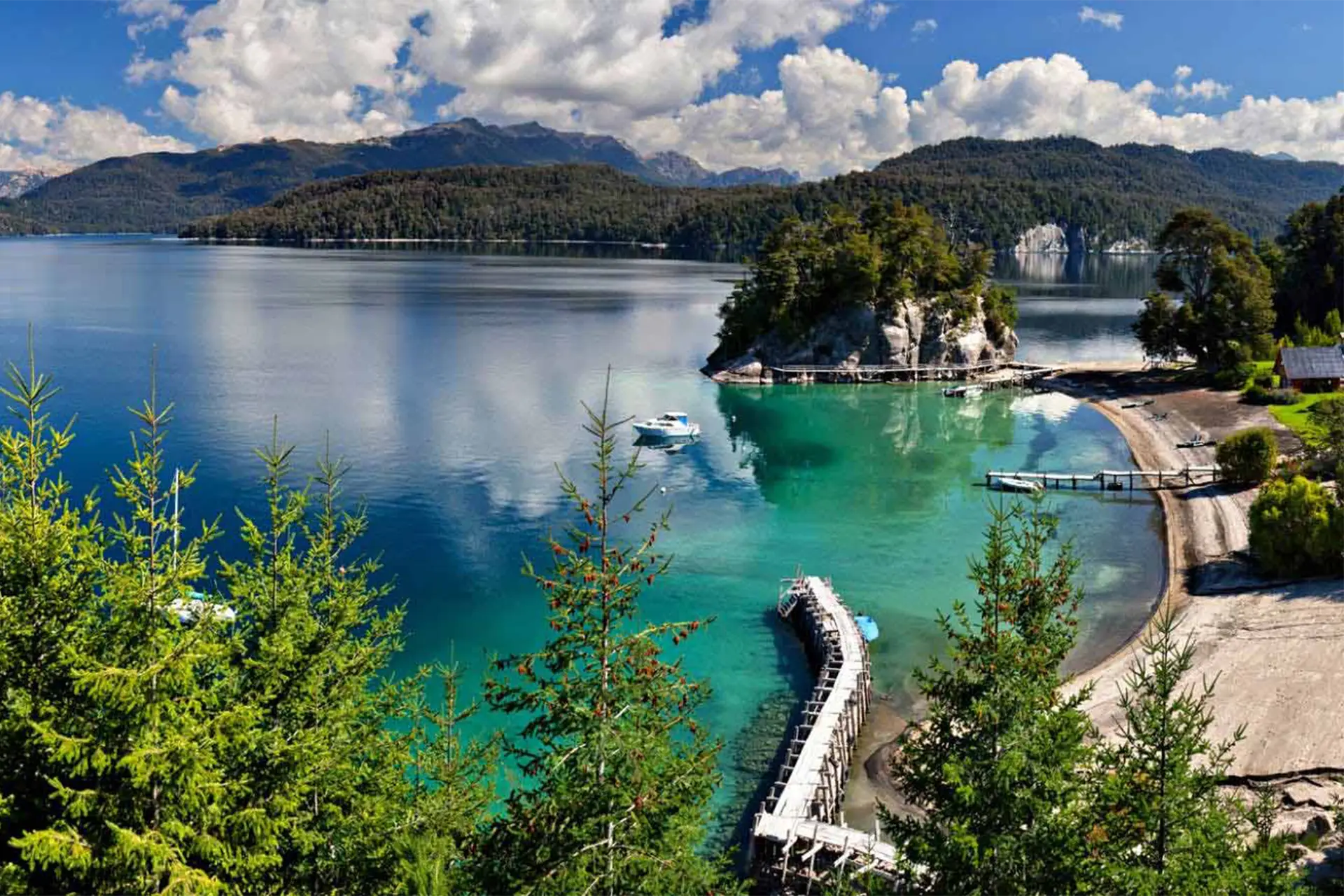 Bariloche lake with Andes mountains