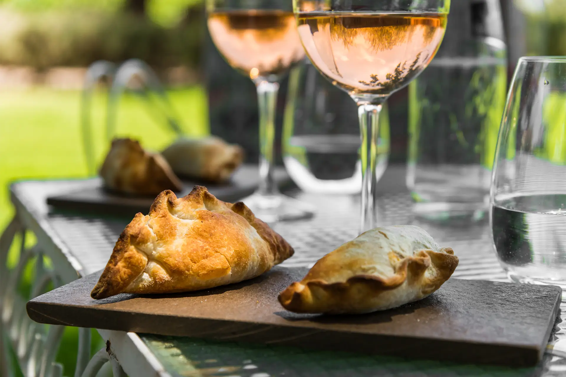 Mendoza rose wine and empanadas