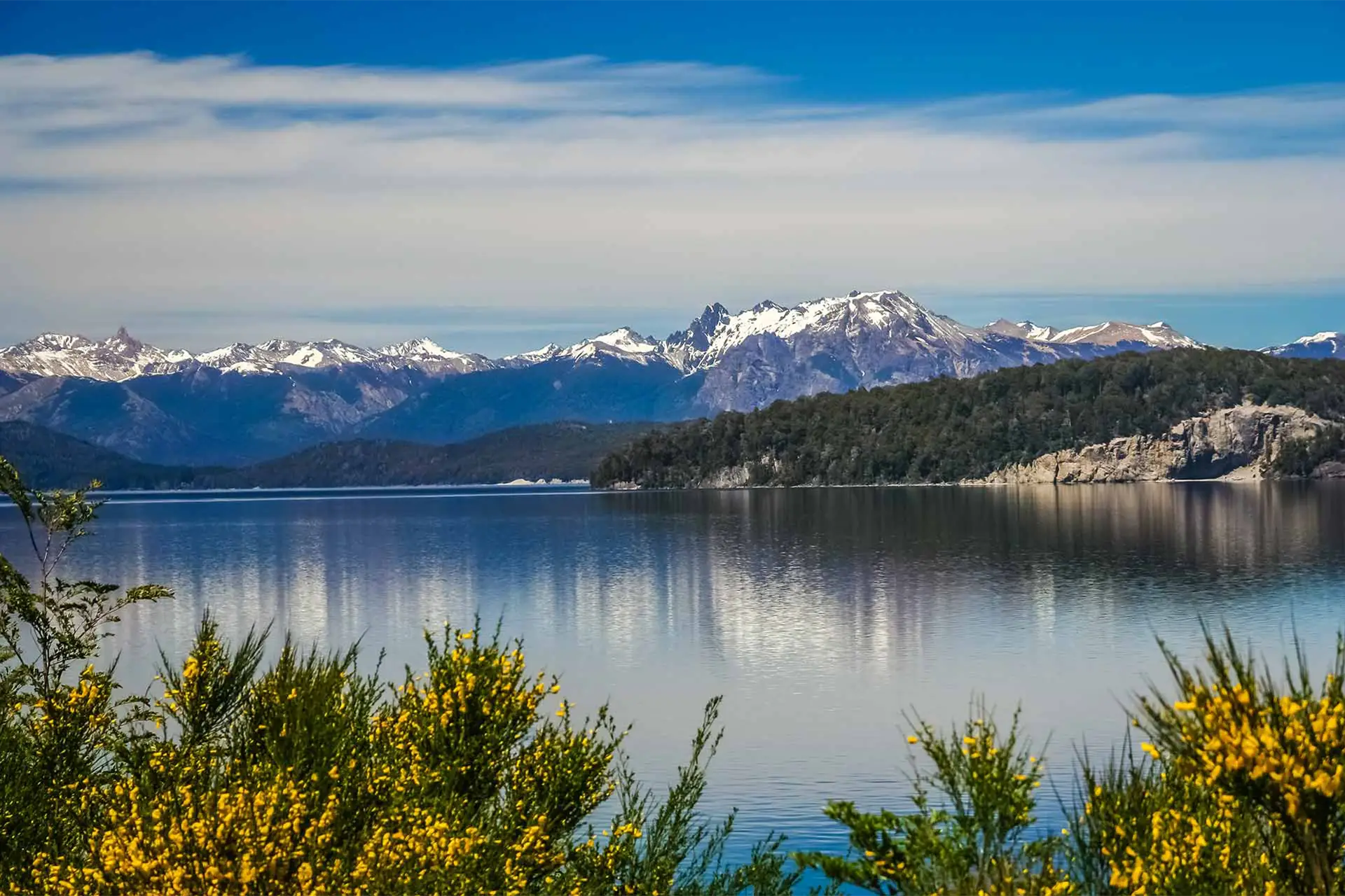 Bariloche lake with Andes mountains